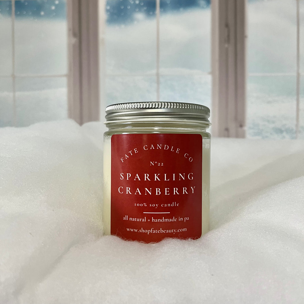 Sparkling Cranberry Non-Toxic Candle (Champagne & Cranberries) - Fate Beauty 